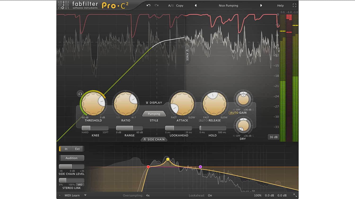 fabfilter pro c2 compressor plugin GUI